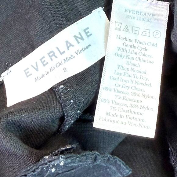 Everlane Crop Ponte Stretch Leggings Pants Mid Rise Women Size 2 Black Side Zip - Picture 12 of 12